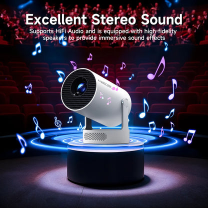 Projector Android 11 4K 1280*720P HY300 Pro + Dual Wifi 290ANSI 180°Flexible BT5.0 Cinema Outdoor Portable Projector